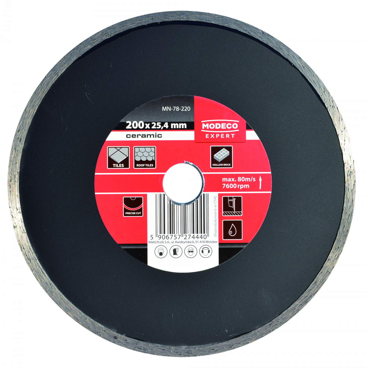 MN-78-2 Diamond blades with continuous rim for stationary tile cutters